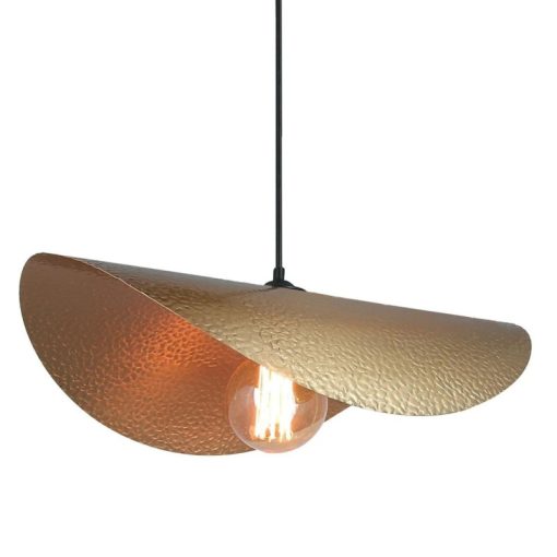 Candeeiro De Teto Em Metal Dourado - Image 2