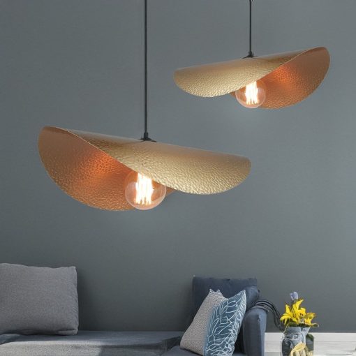 Candeeiro De Teto Em Metal Dourado - Image 4
