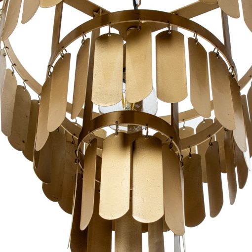Candeeiro Teto Láminas De Ferro Dourado, 1xe27 Max.25w No Inc 45x45x43cm, Cable: 100cm - Image 5