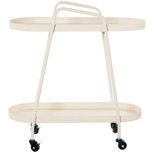 Carrinho De Cozinha Em Metal Branco Com 2 Níveis 60x28x61cm - Image 2
