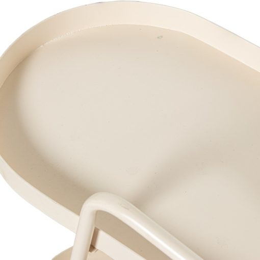 Carrinho De Cozinha Em Metal Branco Com 2 Níveis 60x28x61cm - Image 3
