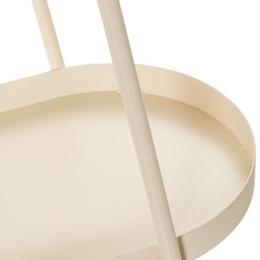 Carrinho De Cozinha Em Metal Branco Com 2 Níveis 60x28x61cm - Image 5