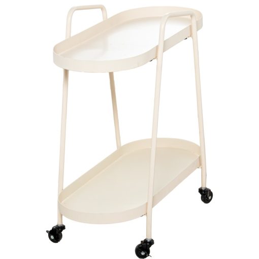 Carrinho De Cozinha Em Metal Branco Com 2 Níveis 60x28x61cm - Image 8