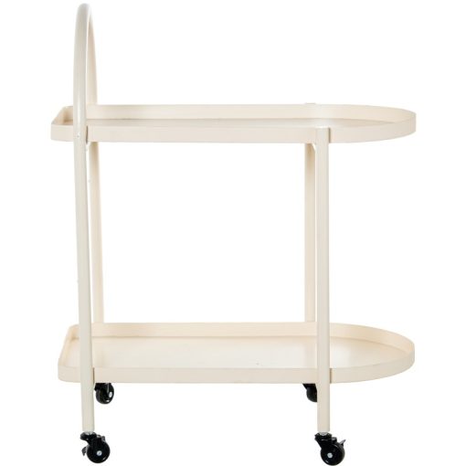 Carrinho De Cozinha Em Metal Branco Com 2 Níveis 60x40x74cm - Image 2