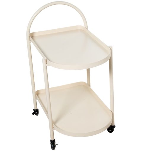 Carrinho De Cozinha Em Metal Branco Com 2 Níveis 60x40x74cm - Image 4