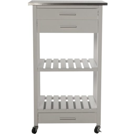 Carrinho De Cozinha com 3 Gavetas e Balda Madeira Branco 50x40x86cm-Madeira:pinho e Dm - Image 7