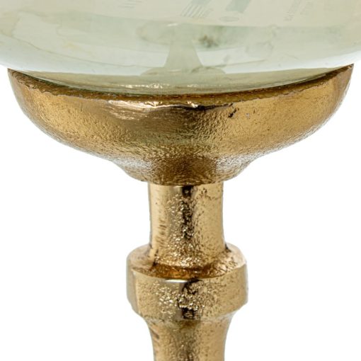 Castiçal De Vidro Com Base De Alumínio Dourado 15x86cm - Image 5