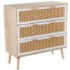 Cómoda Com 3 Gavetas De Madeira 80x35x81cm