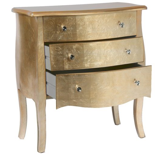 Cómoda Madeira 3 Gavetas Champagne 85x40x80cm, Abeto+dm - Image 3