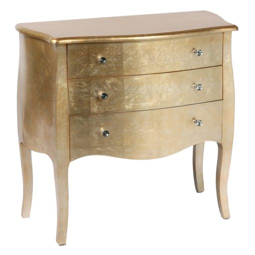 Cómoda Madeira 3 Gavetas Champagne 85x40x80cm