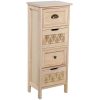 Cómoda  com 4 Gavetas Madeira Natural 34x24x86cm