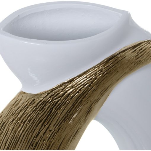 Conjunto 2 Vasos Branco/Ouro 27x9x47+24x9x40cm - Image 2