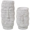 Conjunto 2 Vasos Cerâmica Caras Efecto Granito 13x30+13x22cm