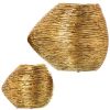 Conjunto 2 Vasos Cerâmica Ouro 34x17x29 + 22x11