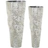 Conjunto 2 Vasos De Metal Prateado 44x43x100+31x29x80cm