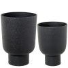 Conjunto 2 Vasos Em Metal Preto  27x39+23x32cm