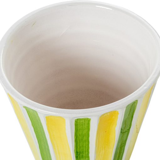 Conjunto 3 Vasos Cerâmica Amarillo/verde 17x17+22x21+28x27cm - Image 2