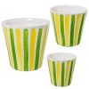 Conjunto 3 Vasos Cerâmica Amarillo/verde 17x17+22x21+28x27cm