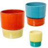 Conjunto 3 Vasos Cerâmica Bicolor Surtidos 15x16+24x23+29x27cm