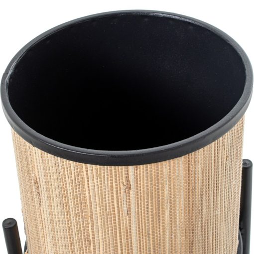 Conjunto 3 Vasos De Metal/cana Natural E Pernas Em Metal Preto   30x75+24,5x61+20x45cm - Image 5