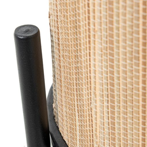 Conjunto 3 Vasos De Metal/cana Natural E Pernas Em Metal Preto   30x75+24,5x61+20x45cm - Image 6