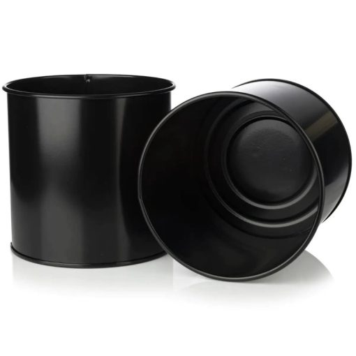 Conjunto 3 Vasos Metal Preto com Pé Dourado 21x93+18x75+16x51cm - Image 6