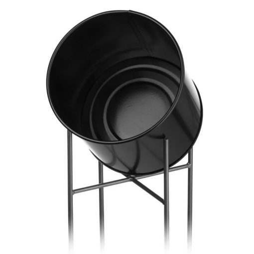 Conjunto 3 Vasos Metal Preto com Pé Preto 21x93+18x75+16x51cm - Image 7