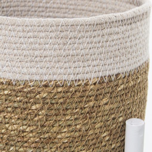 Conjunto 3 Vasos Mimbre/metal 30x30x47+26x26x39+20x20x31cm - Image 3