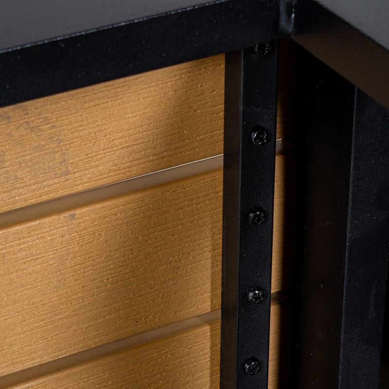 Conjunto Sofá De Canto+mesa De Alumínio Preto/ Ripas De Ps, Sofás:160x68x63cm/227x69x63cm, Mesa:69x60x32cm - Image 9