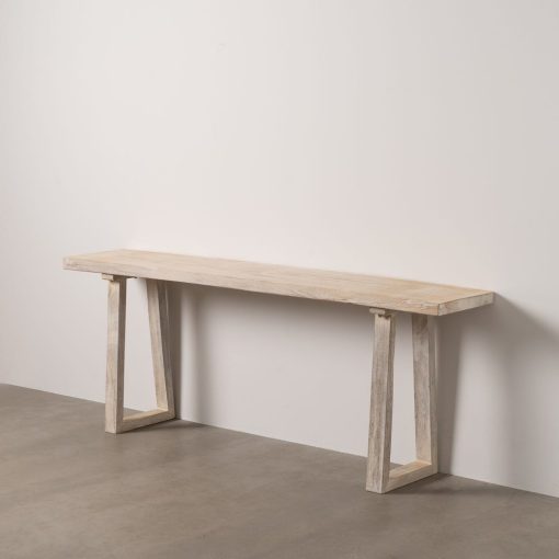 Consola Branco Escovado Madeira Suar 210 X 40 X 80 Cm