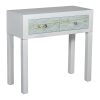 Consola De Entrada Com 2 Gavetas Lacadas A Branco/dourado