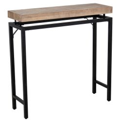 Consola De Madeira  com  Pes De Metal 80x25x80cm