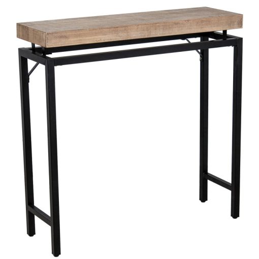 Consola De Madeira  com  Pes De Metal 80x25x80cm