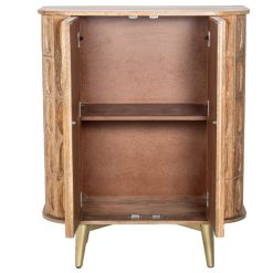 Alternative view of Consola Em Madeira De Mango 2 Portas Pernas Em Metal Dourado 90x42x110cm