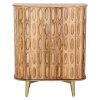 Consola Em Madeira De Mango 2 Portas Pernas Em Metal Dourado 90x42x110cm