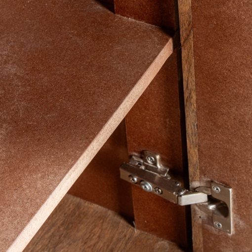 Consola Em Madeira De Mango 2 Portas Pernas Em Metal Dourado 90x42x110cm - Image 6