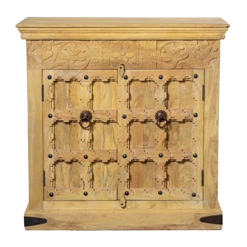 Consola Em Madeira De Mango Decorada 90x40x90cm - Image 4