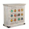 Consola Em Madeira De Mango Decorada 90x40x90cm