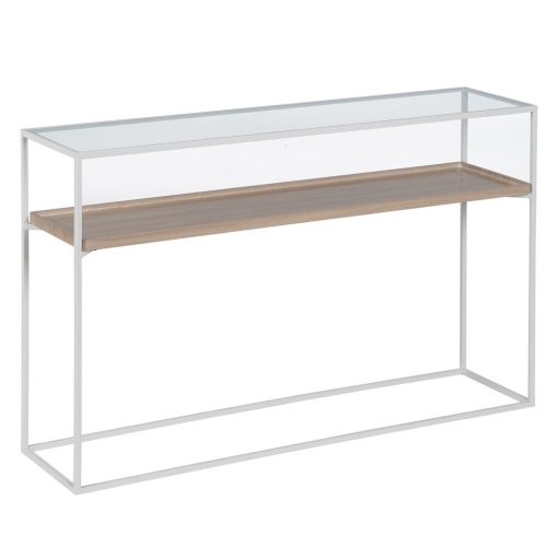 Consola Natural-Branco Mdf-Metal 120 X 30 X 75 Cm - Image 11