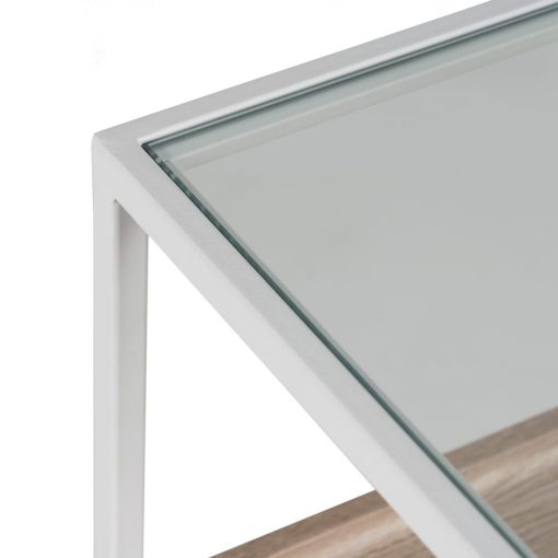 Consola Natural-Branco Mdf-Metal 120 X 30 X 75 Cm - Image 4