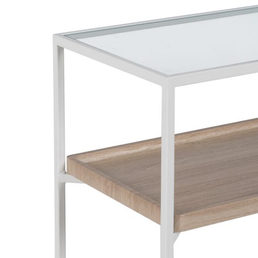 Consola Natural-Branco Mdf-Metal 120 X 30 X 75 Cm - Image 12