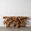 Consola Natural Madera De Teca Entrada 180 X 40 X 80 Cm