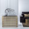 Consola Ouro Metal-Cristal Entrada 107 X 32 X 78 Cm