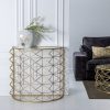 Consola Ouro Metal-Cristal Entrada 98 X 51 X 89 Cm