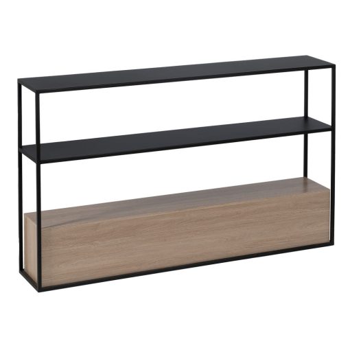 Consola Preto-Natural Mdf-Metal 122,50 X 22,50 X 75 Cm - Image 3
