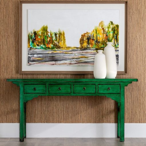 Consola Verde Madeira-Mdf 178 X 38 X 85 Cm - Image 5