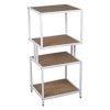 Estante 4 Níveis Metal Branco  com baldas De Madeira Dm 42x35x90cm