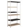 Estante Metal Negro / Madeira Natural 100x40x201cm