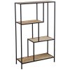 Estante Metal Negro  com baldas Madeira 65x25x110cm