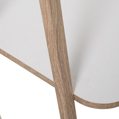 Mesa Aux. Madeira Branco +Pés Cor Carvalho, Requer Montagem 50x50x60cm Balda:38x38x1,8cm - Image 6